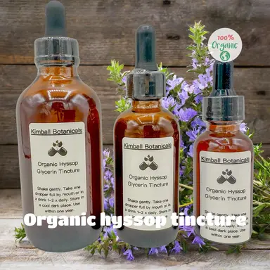 USDA Certified Organic Hyssop Glycerin Tincture