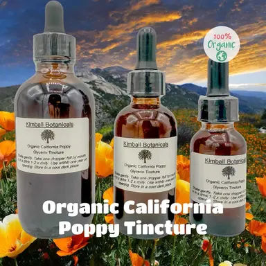 USDA Organic California Poppy (Eschscholzia californica) Glycerin Tincture