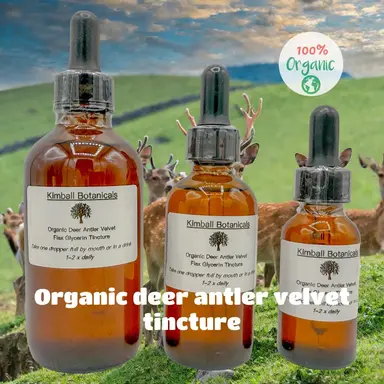 Organic Sika Deer Antler Velvet USDA Certified Glycerin Tincture Liquid Extract, sustainably harvested