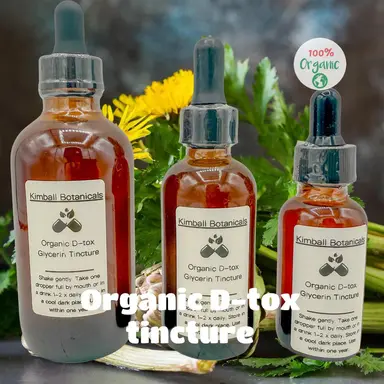 Organic D-tox Double Extracted USDA Certified Glycerin Tincture Sustainably Harvested NON GMO