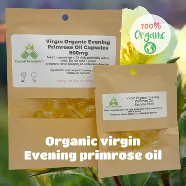 USDA Certified Organic Virgin Evening Primrose Oil, 10% GLA, Omega-6 Capsules 900mg vegetarian capsules made fresh to order