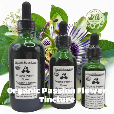 USDA Organic Passion Flower Glycerin Tincture, Double Extracted