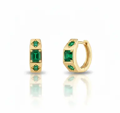 Aurielle Emerald Hoops
