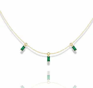 Stellar Trio Emerald Necklace