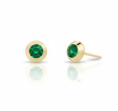 Solea Bezel Emerald Studs