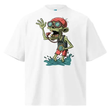 Organic Oversized T-shirt Halloween Swimming Pool