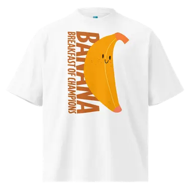 Organic Oversized T-shirt Banana Breakfast of Champions