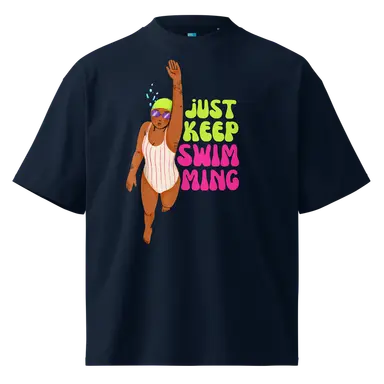 Organic Oversized T-shirt Keep Swimming Girl