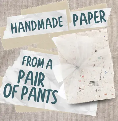 Upcycled Handmade Paper from Dress Pants