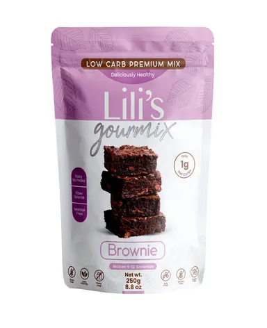 Lili’s Gourmix Deliciously Guilt-Free: Gluten-Free, Sugar-Free, Keto Brownie Baking Mix 8.8 oz - 250 g