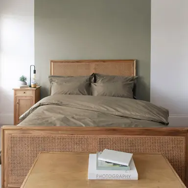 270TC Organic Cotton Percale Bedding Set, Soft & Breathable – Sea Fern