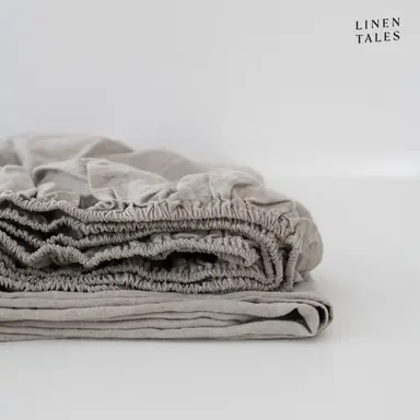 100% Pure European Linen Deep Fitted Sheet – Tailored Luxury – Natural