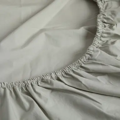 270TC Organic Cotton Percale Deep Fitted Sheet – Crisp & Cosy with Certified Softness - Seagrass