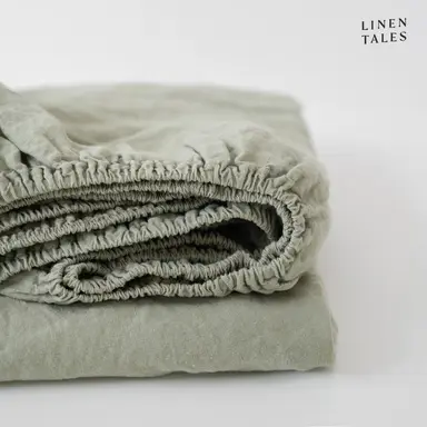 100% Pure European Linen Deep Fitted Sheet – Tailored Luxury – Sage