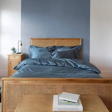 300TC Organic Sateen Bedding Set – Smooth Luxury in Certified Cotton - Sargasso Blue