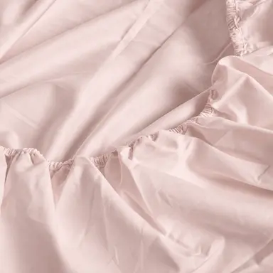 270TC Organic Cotton Percale Fitted Sheet – Crisp & Cosy with Certified Softness - Coral Sands