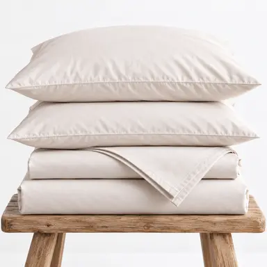 270TC Organic Cotton Percale Sheet Set, Soft and Breathable – Driftwood