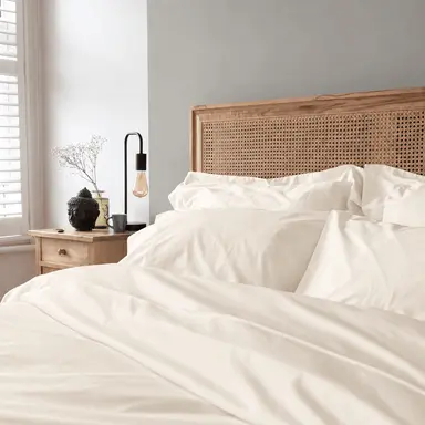 270TC Organic Cotton Percale Duvet Cover, Soft & Breathable – Sunbleached