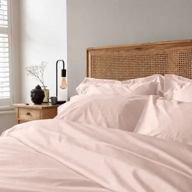270TC Organic Cotton Percale Duvet Cover, Soft & Breathable – Coral Sands