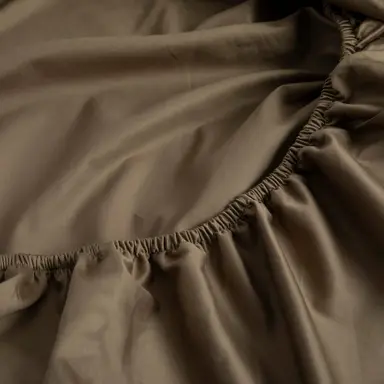300TC Organic Cotton Sateen Fitted Sheet – Relaxed Elegant Softness - Sea Fern