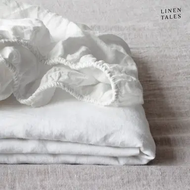 100% Pure European Linen Deep Fitted Sheet – Tailored Luxury – White