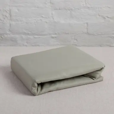 300TC Organic Sateen Flat Sheet – Gentle Softness in Certified Cotton - Seagrass