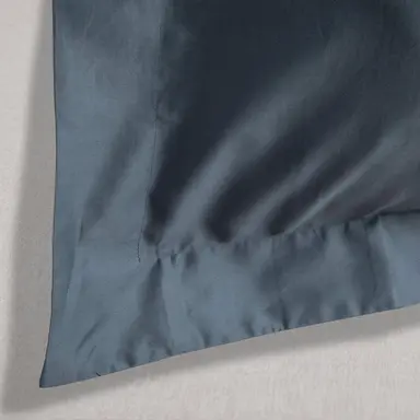 300TC Organic Sateen Oxford Pillowcase – Smooth Cotton with Tailored Detail – Sargasso Blue