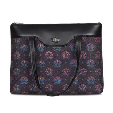 Vegan Leather Chumbak Grey Multi Tote Bag