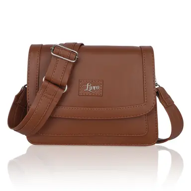 Vegan Leather Brown Sling Bag