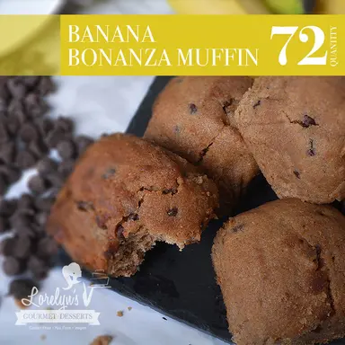 Lorelyn's Banana Bonanza Muffin | 48 Unit Count, Master Case Box, Individually Packaged | 100% Peanut & Nut Free | Gluten Free | Plant Based | Vegan