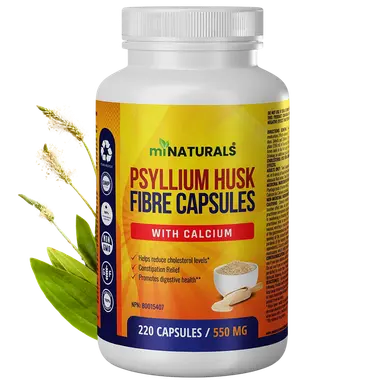Psyllium Husk and Calcium Fiber Supplement, 220 Vegan Capsules