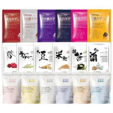 MITOMO HS Combo Magic Box Skincare Beauty Face Mask Sheet set -Made in Japan- 50 pcs [LBHS000050]
