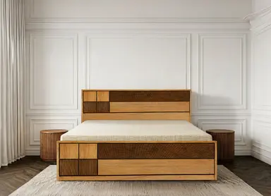 Giường cũi gỗ Teak tự nhiên 4 Square