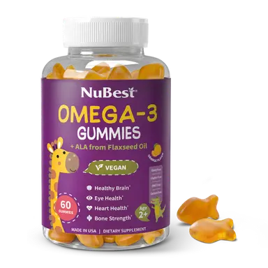 Omega-3 Gummies for Kids & Teens, Vegan ALA, Orange, 60 Gummies