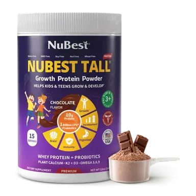 NuBest Tall Growth Protein Chocolate Shake for Kids Ages 3+, 15 Servings