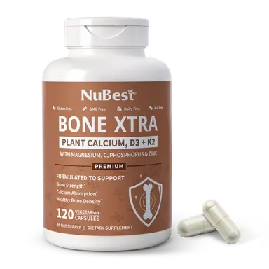 Bone Xtra - Plant-based Formula to Support Healthy Bone Growth For Teens, 120 Vegan Capsules