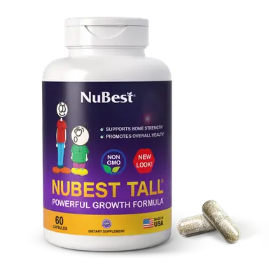 NuBest Tall Growth Support for Kids Ages 5+ & Teens, Non-Milk, 60 Capsules