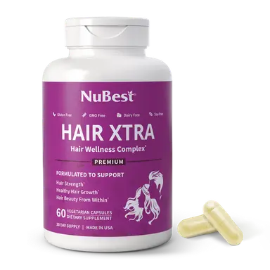 Hair Xtra Hair Growth Support for Men & Women, 60 Vegan Capsules