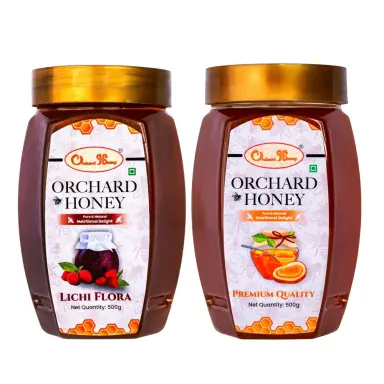 Orchard Lychee Flora & Premium Quality Honey 500Gm Combo Pack of 2