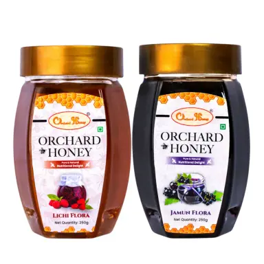 Orchard Jamun & Lychee Flora Honey 250Gm Combo Pack of 2
