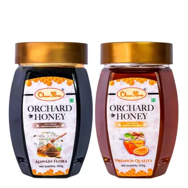 Orchard Ajwain Flora & Premium Quality Honey 250Gm Combo Pack of 2