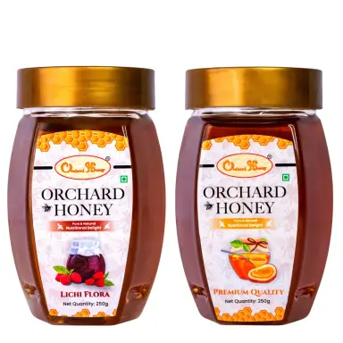 Orchard Lychee Flora & Premium Quality Honey 250Gm Combo Pack of 2