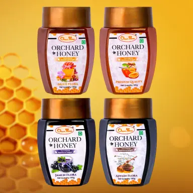 Orchard Honey Combo Pack Premium Multi Ajwain & Jamun 100Gm Pack of 4