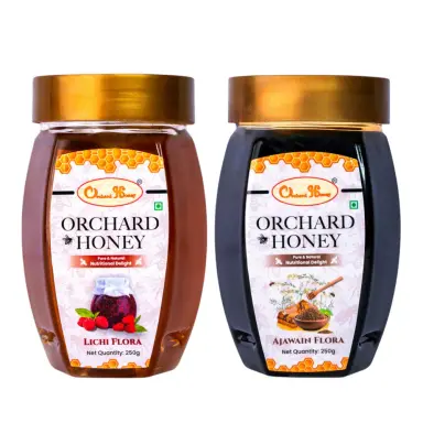 Orchard Ajwain & Lychee Flora Honey 250Gm Combo Pack of 2