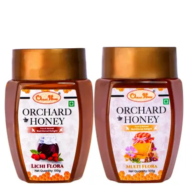 Orchard Multi Flora & Lychee Honey 100Gm Combo Pack of 2