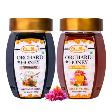 Orchard Ajwain & Multi Flora Honey 250Gm Combo Pack of 2