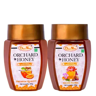 Orchard Multi Flora & Premium Quality Honey 100Gm Combo Pack of 2