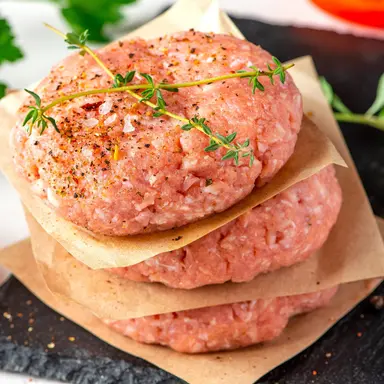 Hamburger Paleo thịt heo thả vườn, (thịt heo, tim bò, thận bò, không gluten, đông lạnh)