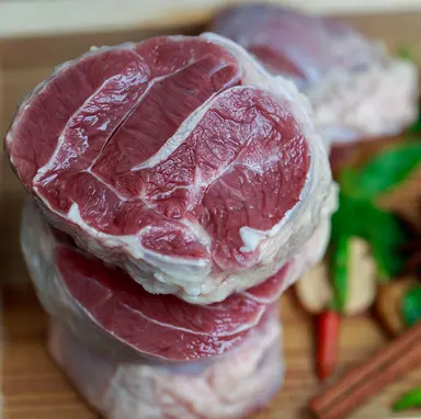 Grass Fed Lamb osso buco (chump end of lamb shin on the bone) (quick frozen, un-aged)