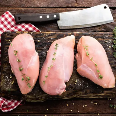 Free Range Chicken Breast Mini (quick frozen, un-aged, boned, skinless)
